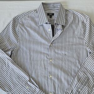 EXPRESS slim 1mx Men's Striped Button-Down Shirt
